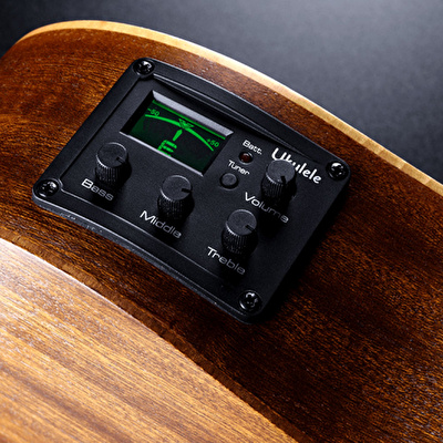 LAG TKB150FCE Tiki Mini Cutaway Natural Elektro Akustik Bas Gitar